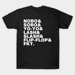 Thru-Hiking Acronyms (White Font) T-Shirt